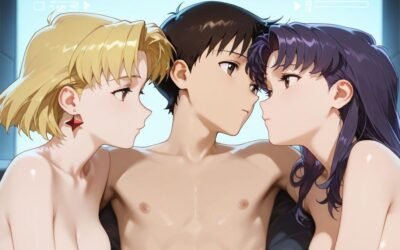 Misato, Ritsuko and Shinji Threesome